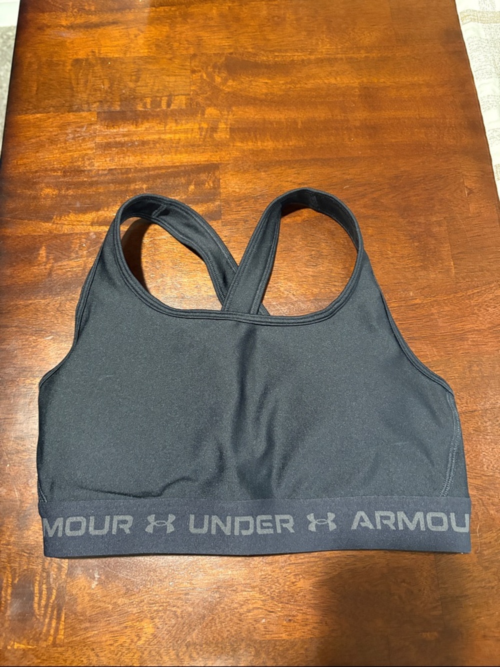 Under Armour Black Cross-Back Logo Sports Bra